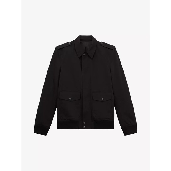 The Kooples NEW Plain Lento Spread Collar Jacket Black Size Large MSRP‎ $515
